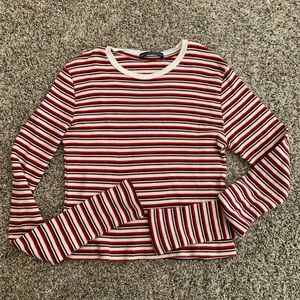 Brandy Melville red stripe long sleeve thermal shirt. Xs, snug fit.
